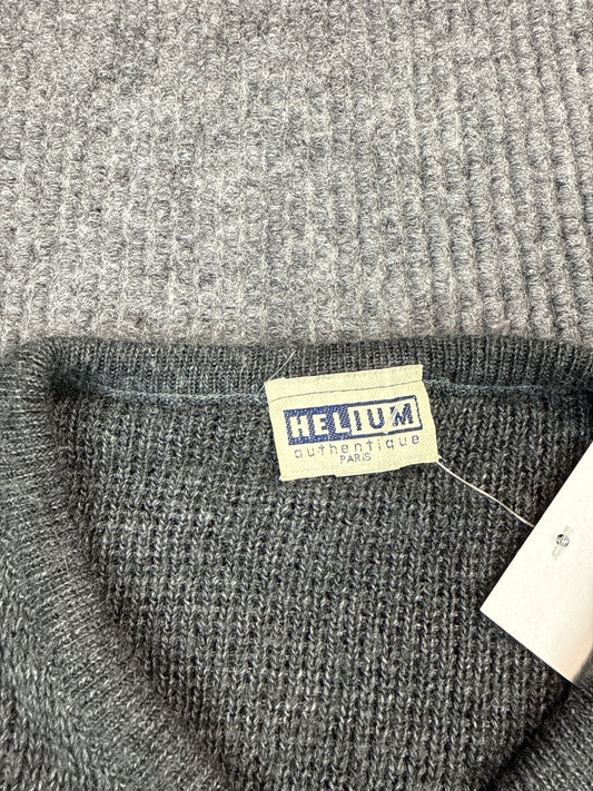 Helium Authentique Paris Gray Knit Pullover Sweater (S)