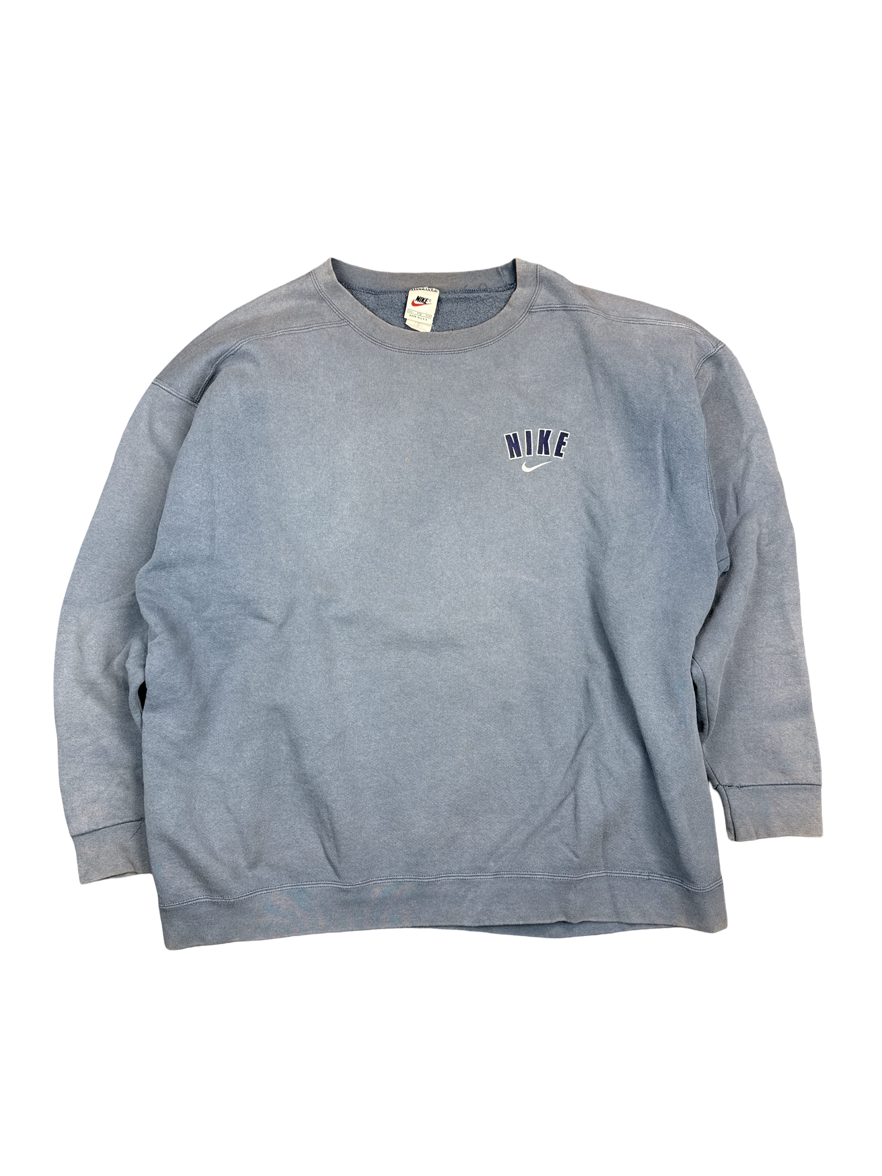 1990s Nike Made in USA Blue Crewneck Sweatshirt (XXL)