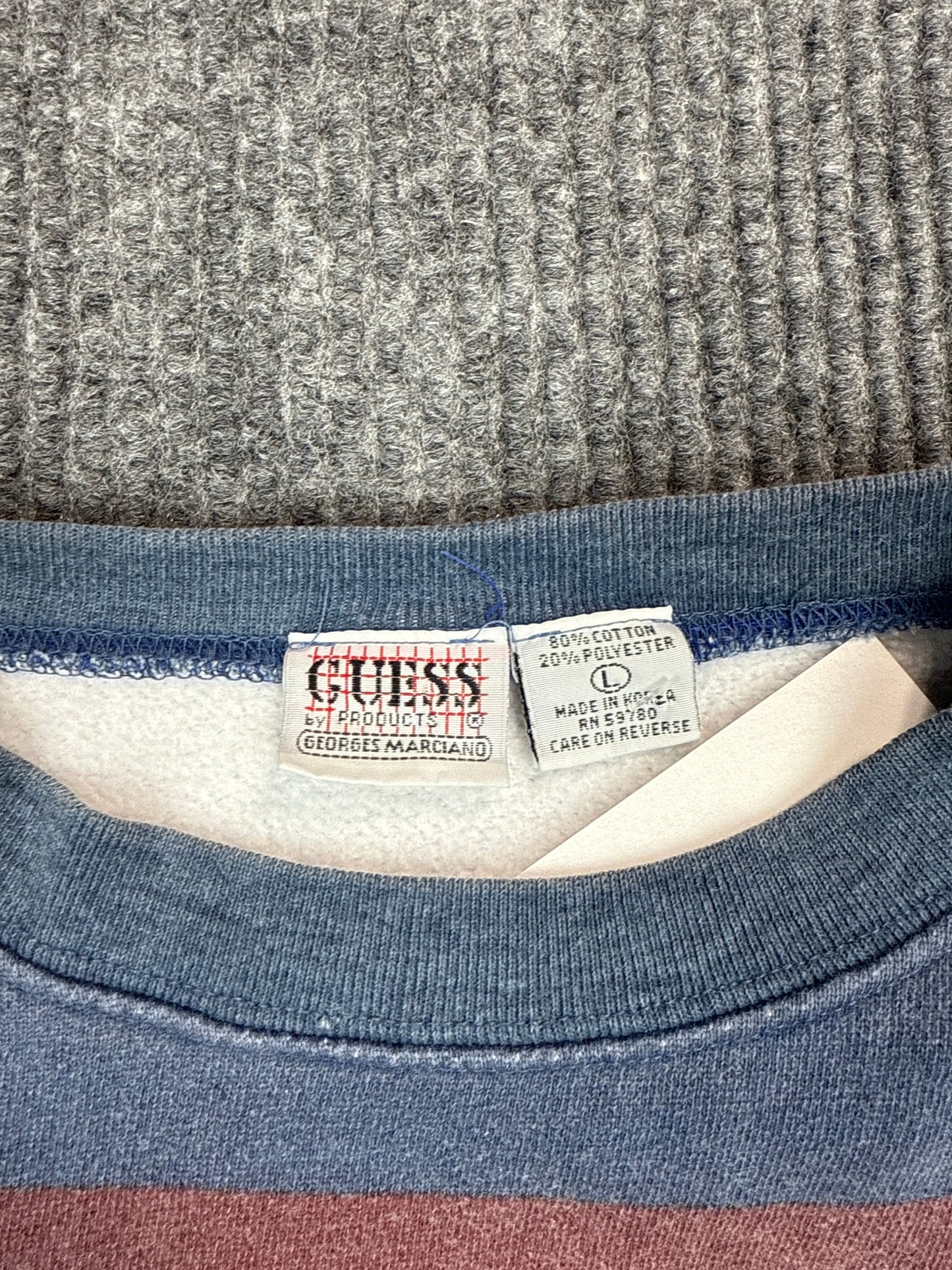 1990s Guess USA Stripe Sweatshirt (L)