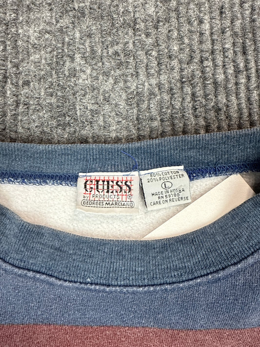 1990s Guess USA Stripe Sweatshirt (L)