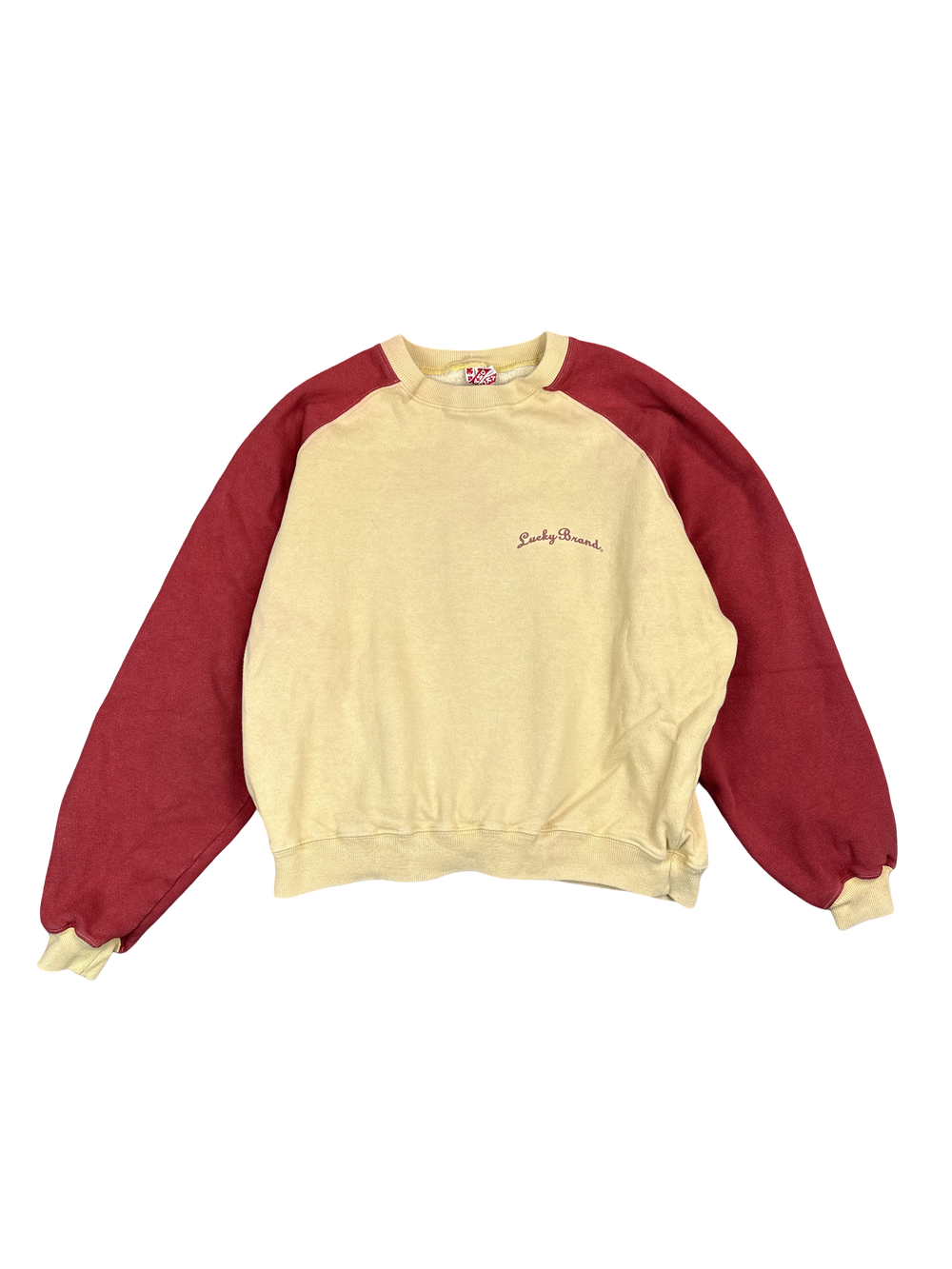 Lucky Brand Two-Tone Raglan Crewneck Sweatshirt (M)
