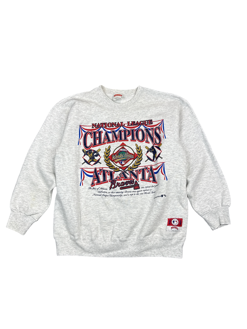 1990s Nutmeg Mills Atlanta Braves National League Champions Sweatshirt (L)