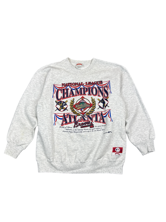 1990s Nutmeg Mills Atlanta Braves National League Champions Sweatshirt (L)