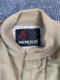 American Jac Made in USA Khaki Bomber Jacket (L)