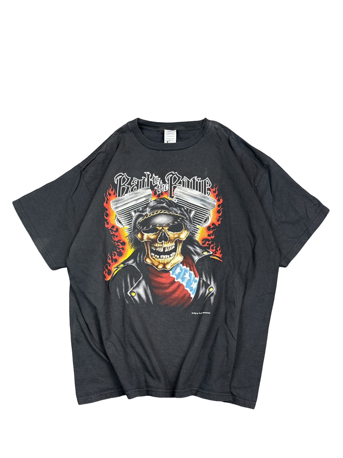 Bad to the Bone Skull Motorcycle Graphic Tee (2XL)