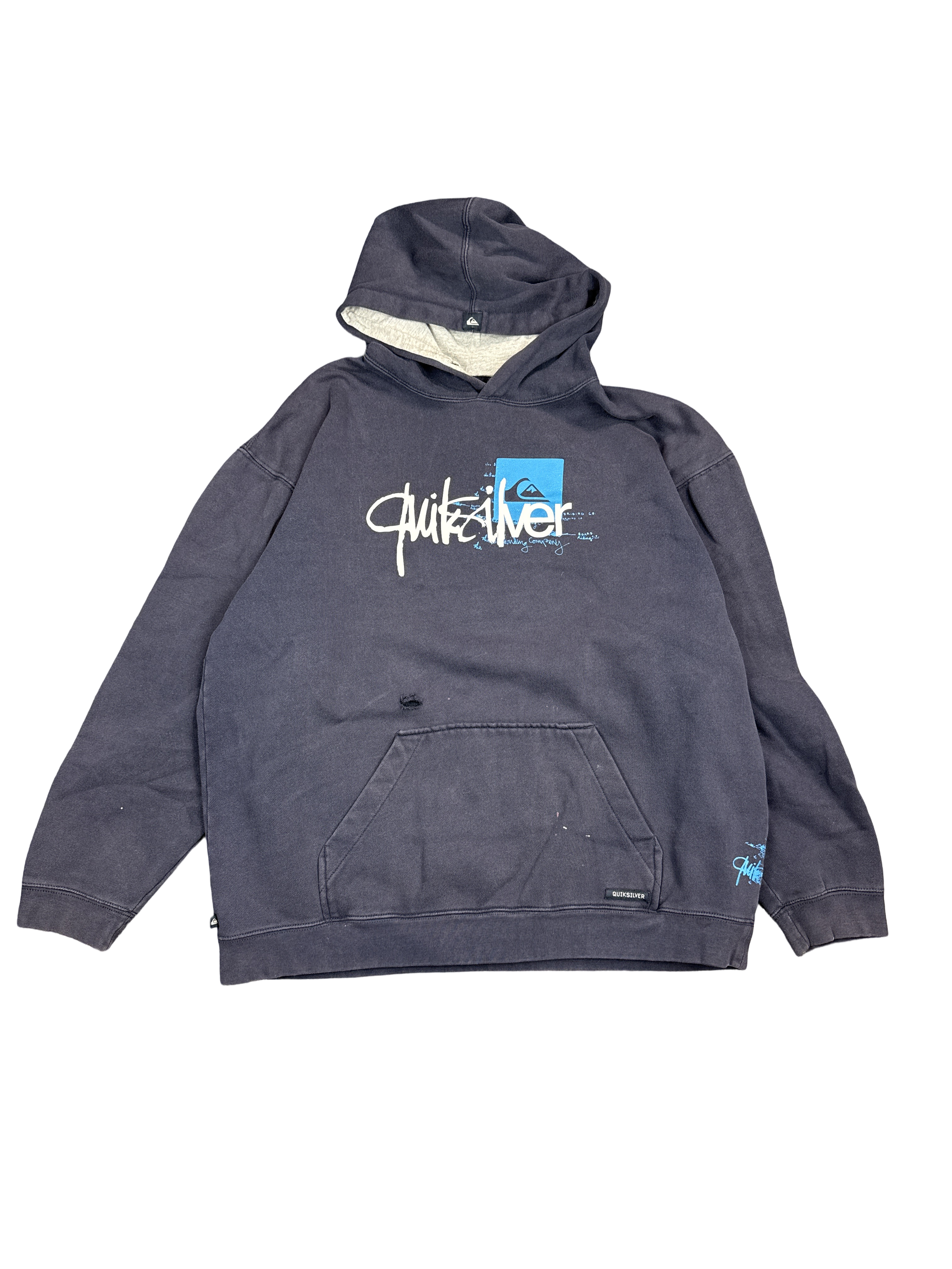 Y2K Quiksilver Surf Graphic Pullover Hoodie (L)