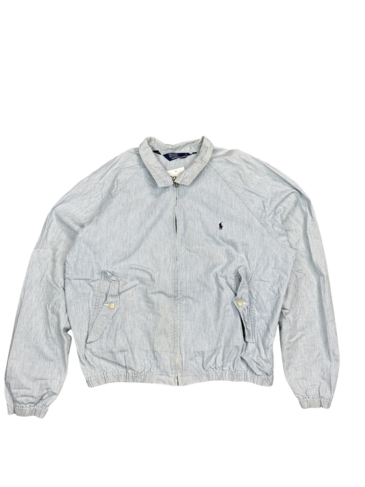 1990s Polo Ralph Lauren Light Blue Zip-Up Windbreaker (XL)