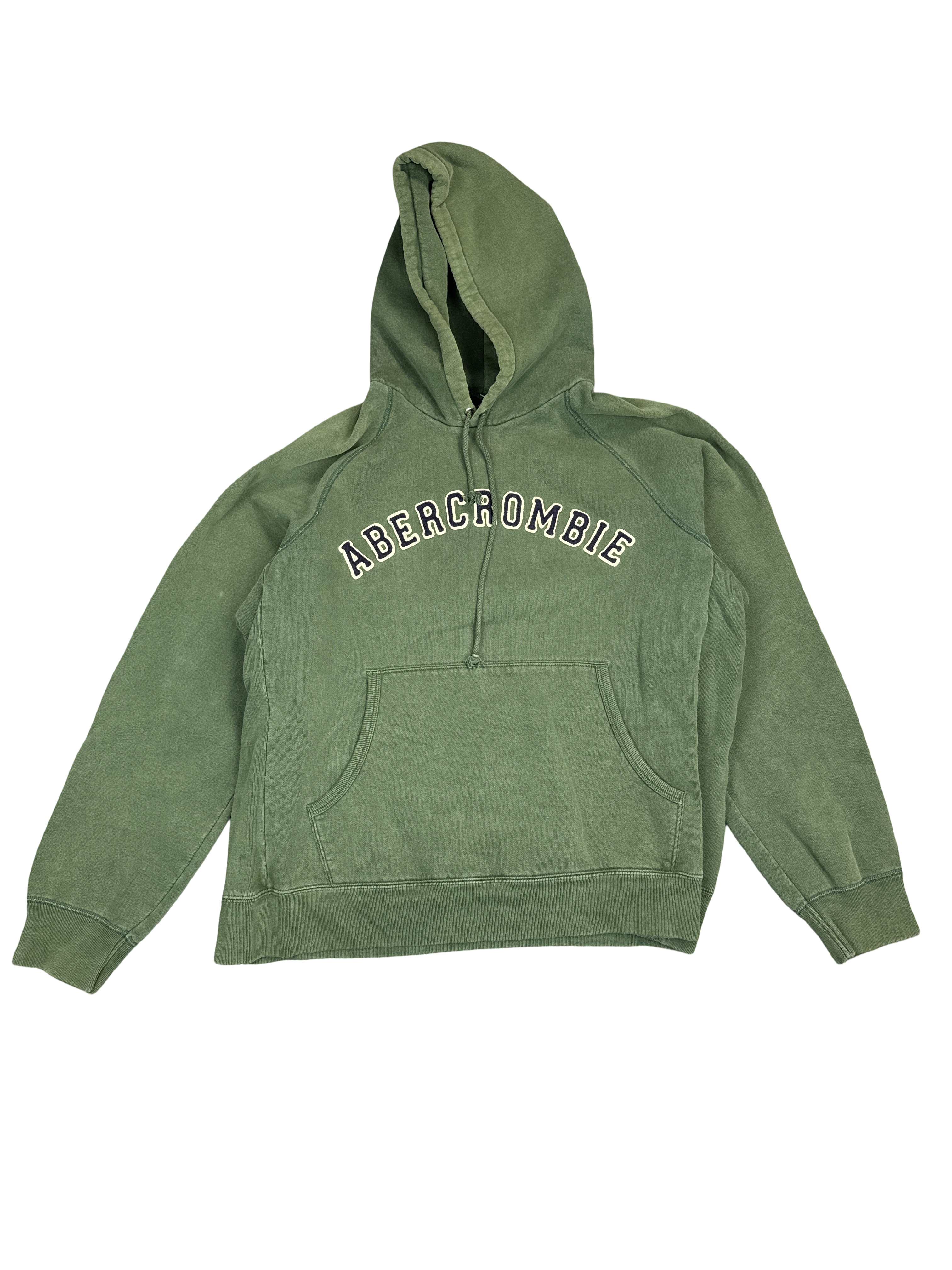 2000s Abercrombie & Fitch Green Pullover Hoodie (XL)