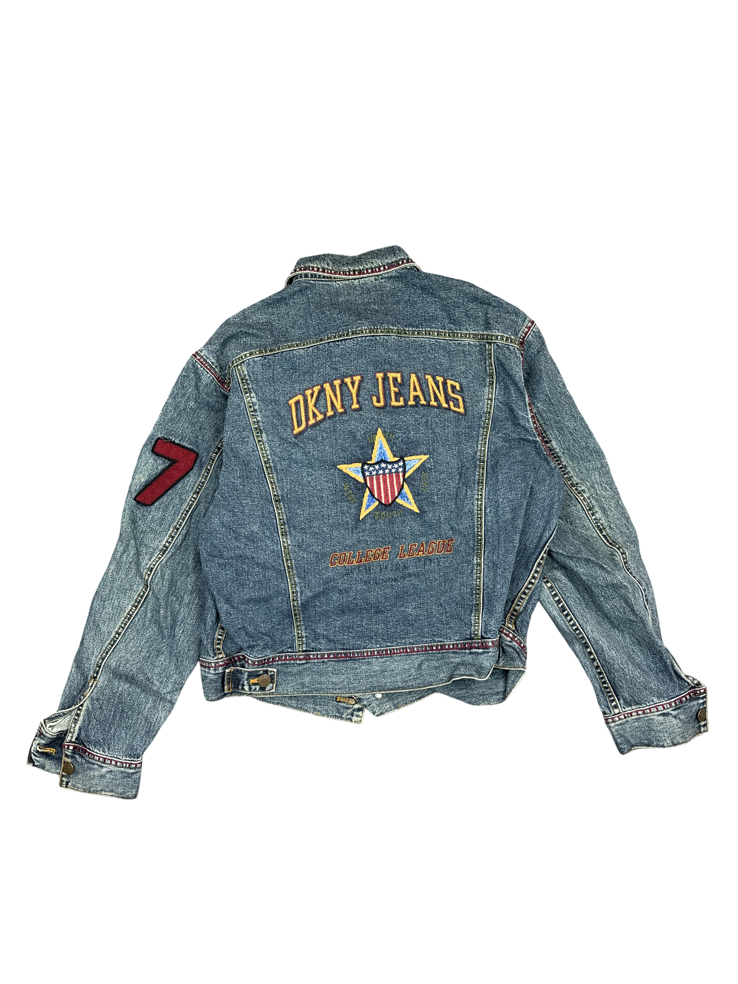 1990s DKNY Jeans College League Denim Jacket (S)