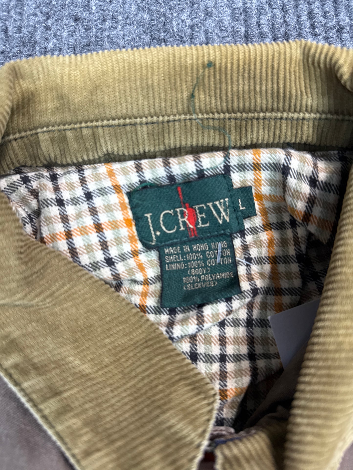 J.Crew Corduroy Collar Canvas Barn Jacket (L)