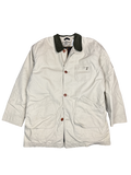 Beige Canvas Barn Jacket with Corduroy Collar (2XL)