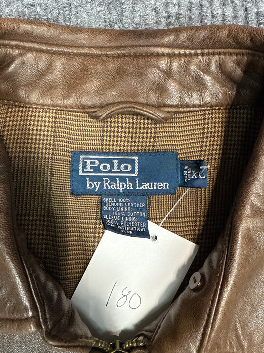 Polo Ralph Lauren Brown Leather Jacket (2XL)