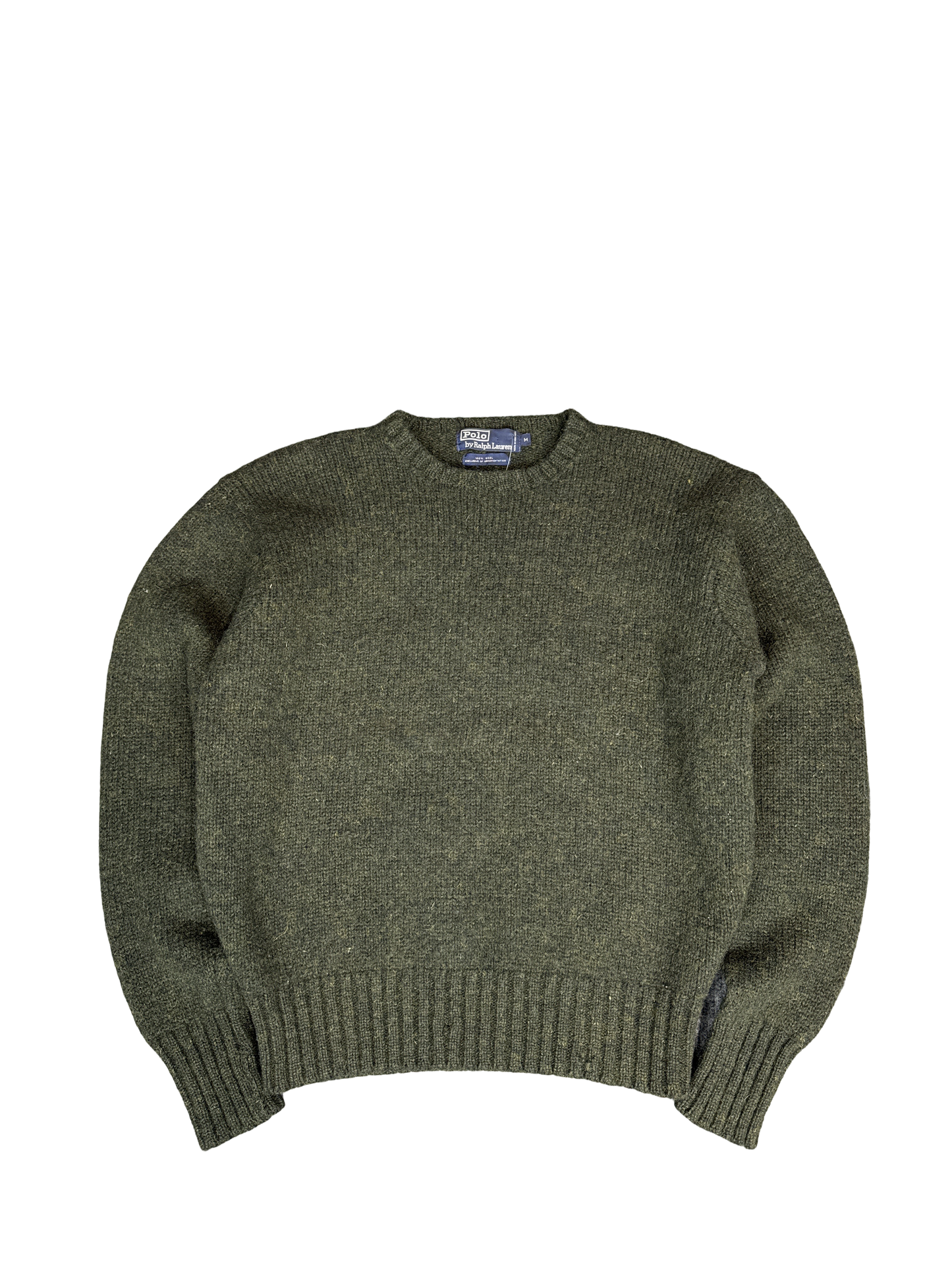 Polo Ralph Lauren Wool Crewneck Sweater with Suede Elbow Patches (M)