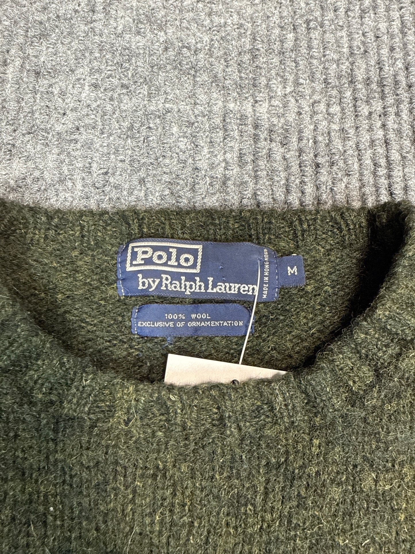 Polo Ralph Lauren Wool Crewneck Sweater with Suede Elbow Patches (M)