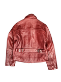 GAP Blue Jeans Red Leather Jacket (S)