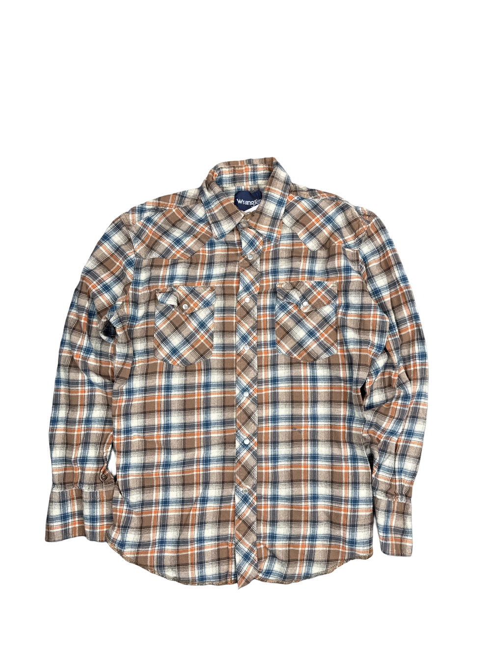 Wrangler Plaid Flannel Button-Up Shirt (M)
