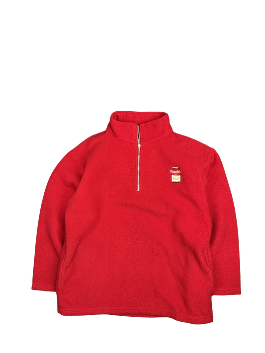 1990s Campbell’s Soup Red Fleece Quarter Zip Pullover (M)