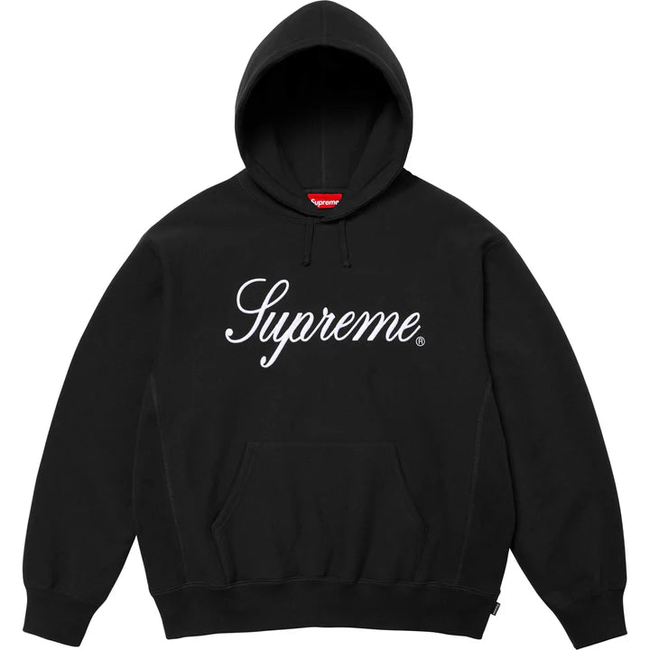 Supreme Embroidered Script Hooded Sweatshirt Black