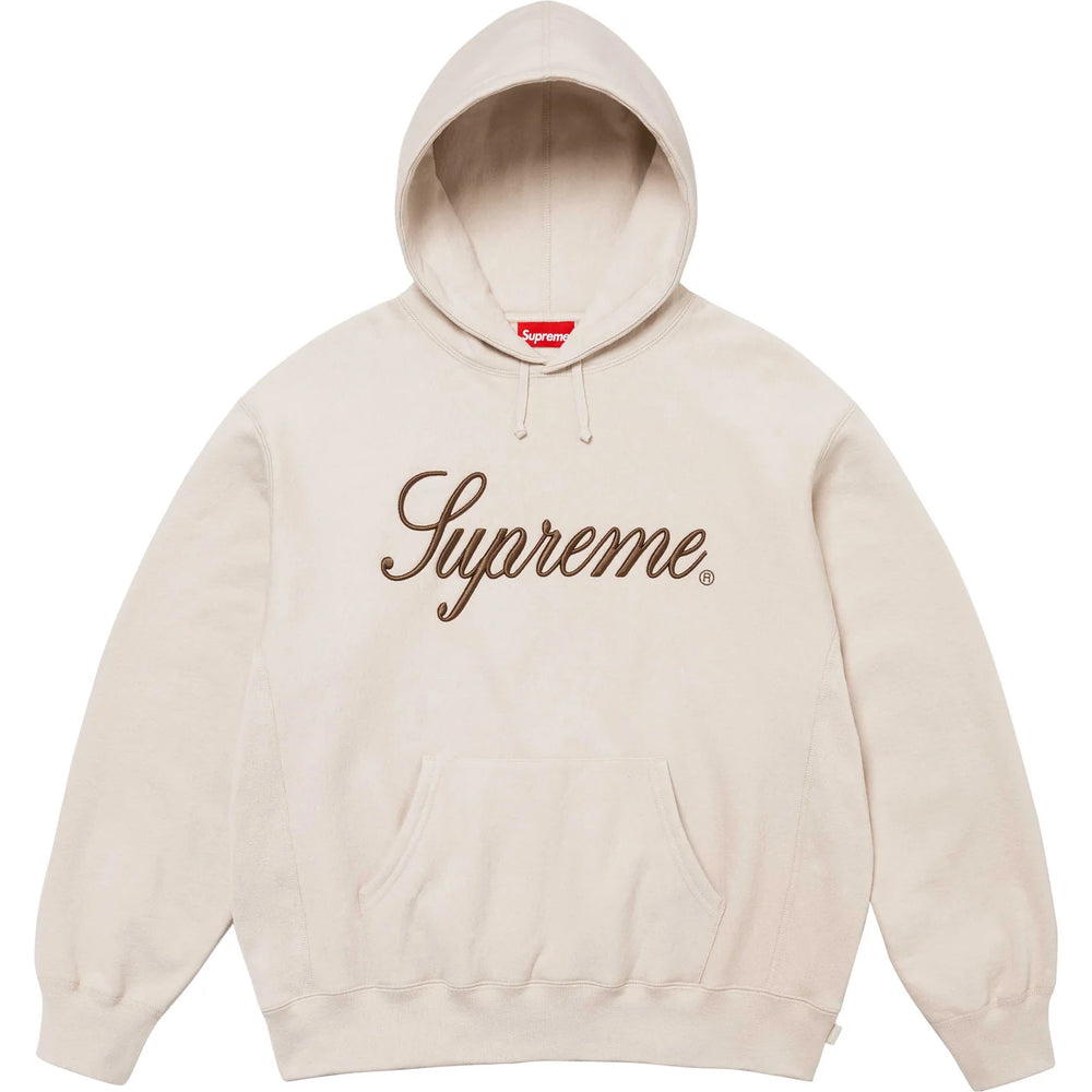 Supreme Embroidered Script Hooded Sweatshirt Stone