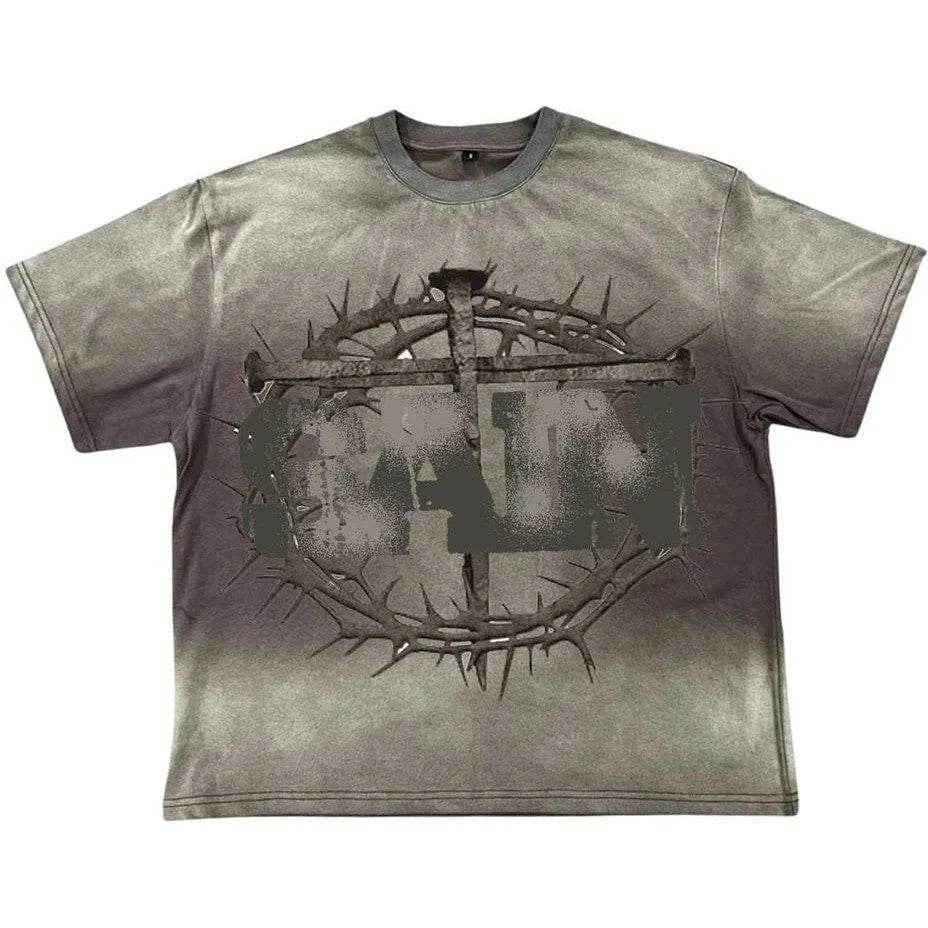 Saint Vanity Grey Cross Tee