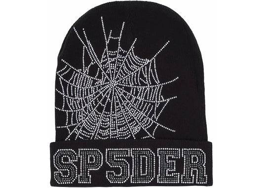 Sp5der Black Web Beanie