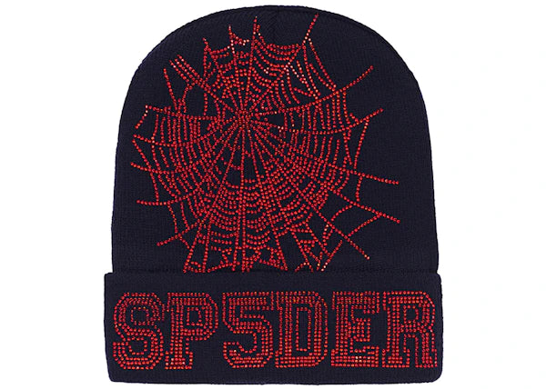 Sp5der Web Beanie Navy/Red