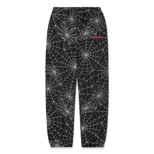 Sp5der Embroidered Black AOP Sweatpants