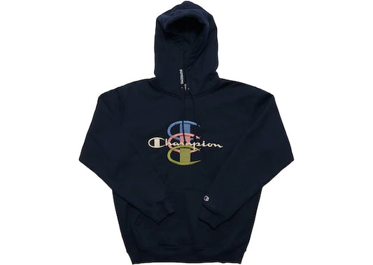 Supreme Champion Stacked C Hooded Sweatshirt Navy