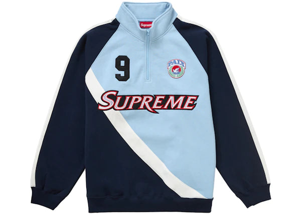 Supreme Equipé Half Zip Sweatshirt Light Blue