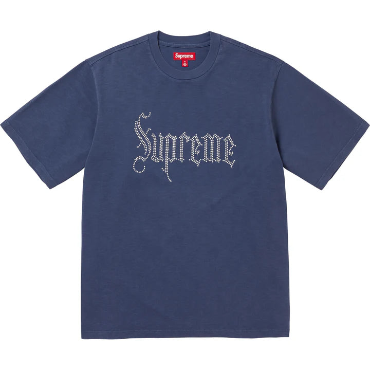 Supreme Navy Rhinestone Tee