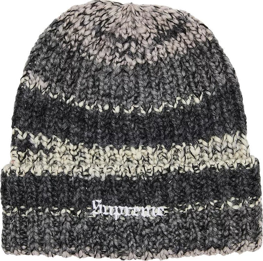 Supreme Black Space Dye Stripe Beanie