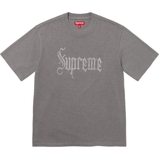 Supreme Grey Rhinestone Tee