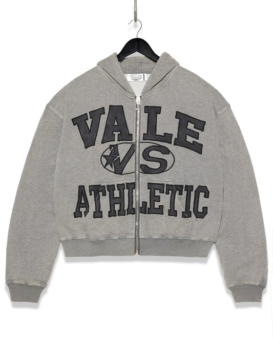 Vale Athletica Zip Up Grey Hoodie