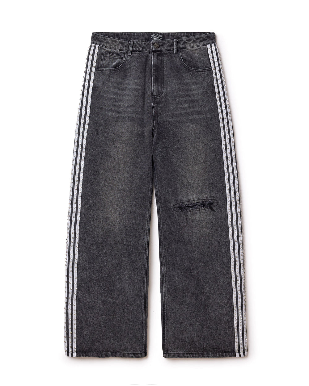 Vale Stripe Denim Pants Black