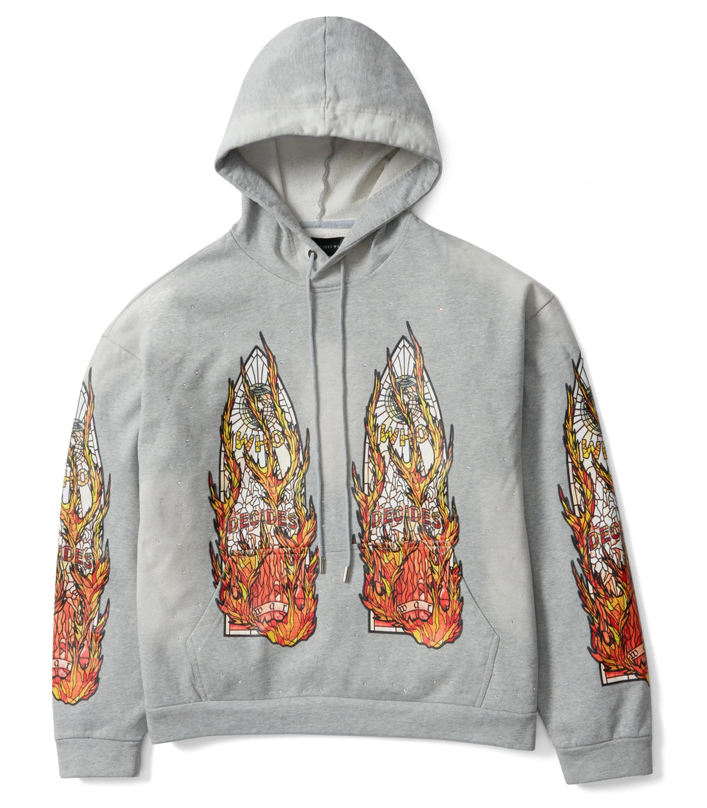 Who Decides War Flame Glass Hoodie