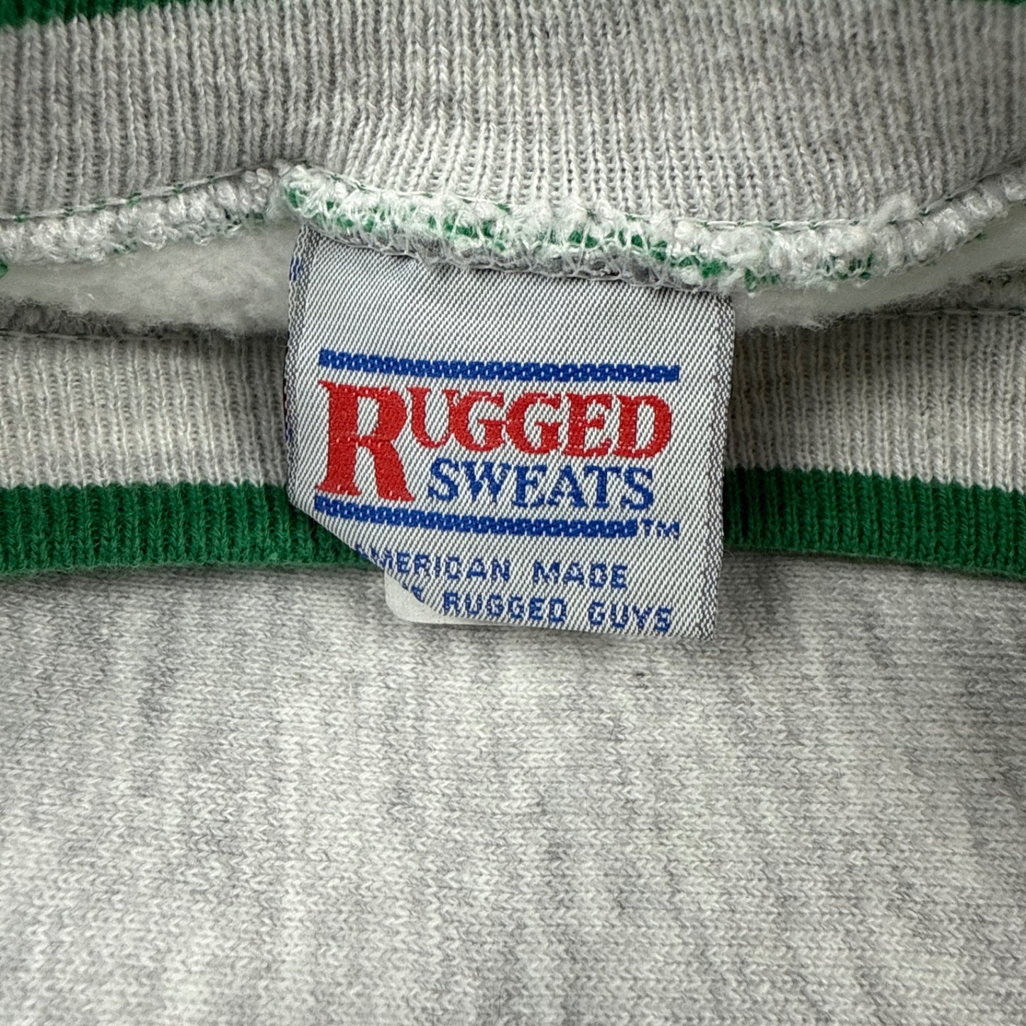 Rugged Sweats Masters Crewneck Sweatshirt - Heather Gray and Green