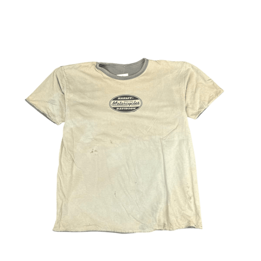 Harley-Davidson Ringer Graphic Tee - Beige/Gray (XL)