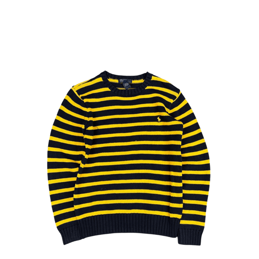 Polo Ralph Lauren Striped Sweater - Navy Blue/Yellow (L)