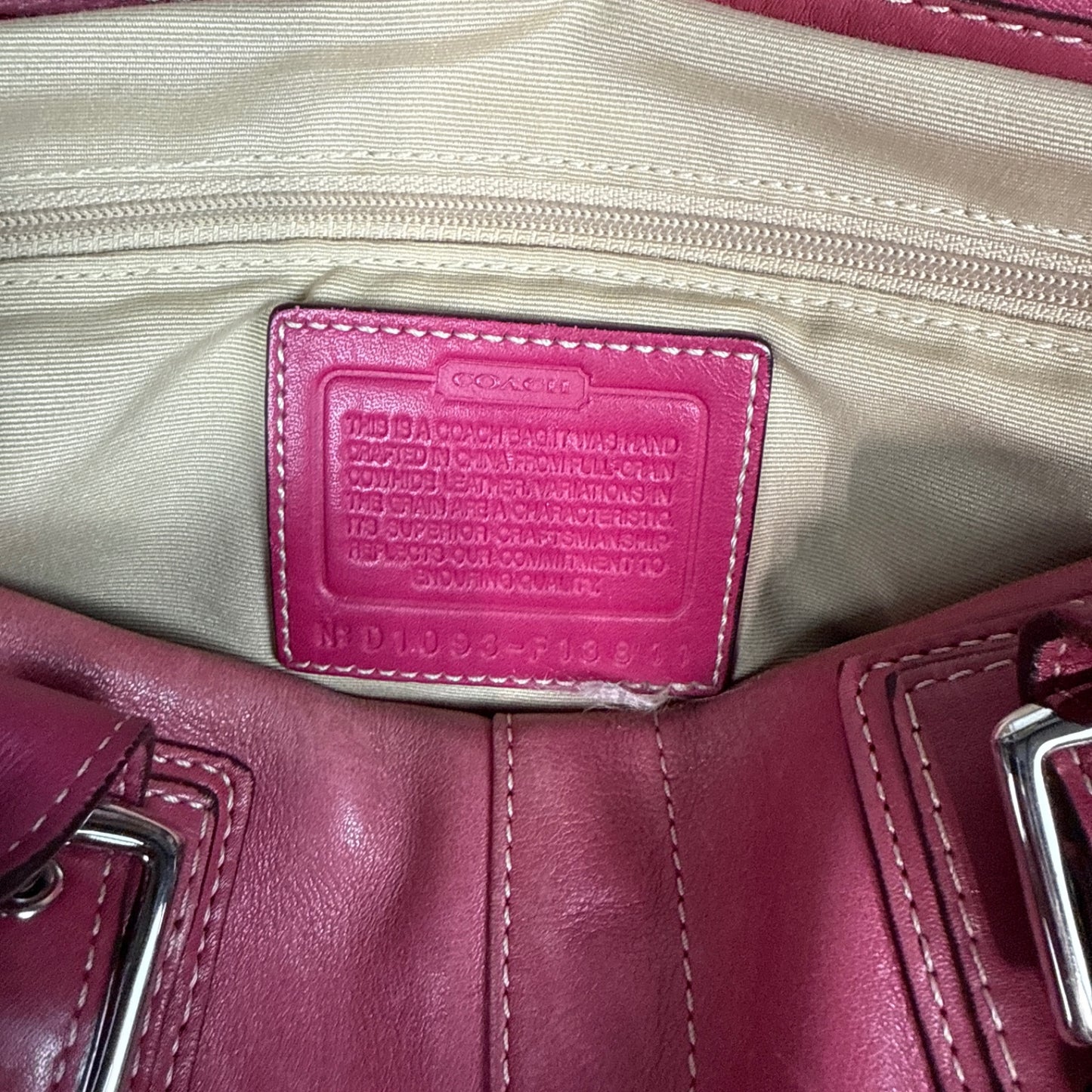Coach Leather Satchel - Pink