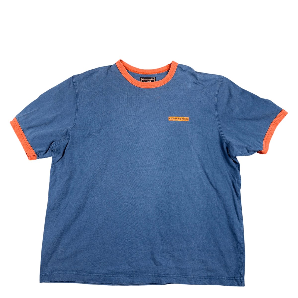 Abercrombie & Fitch Ringer Tee - Blue with Orange (XXL)