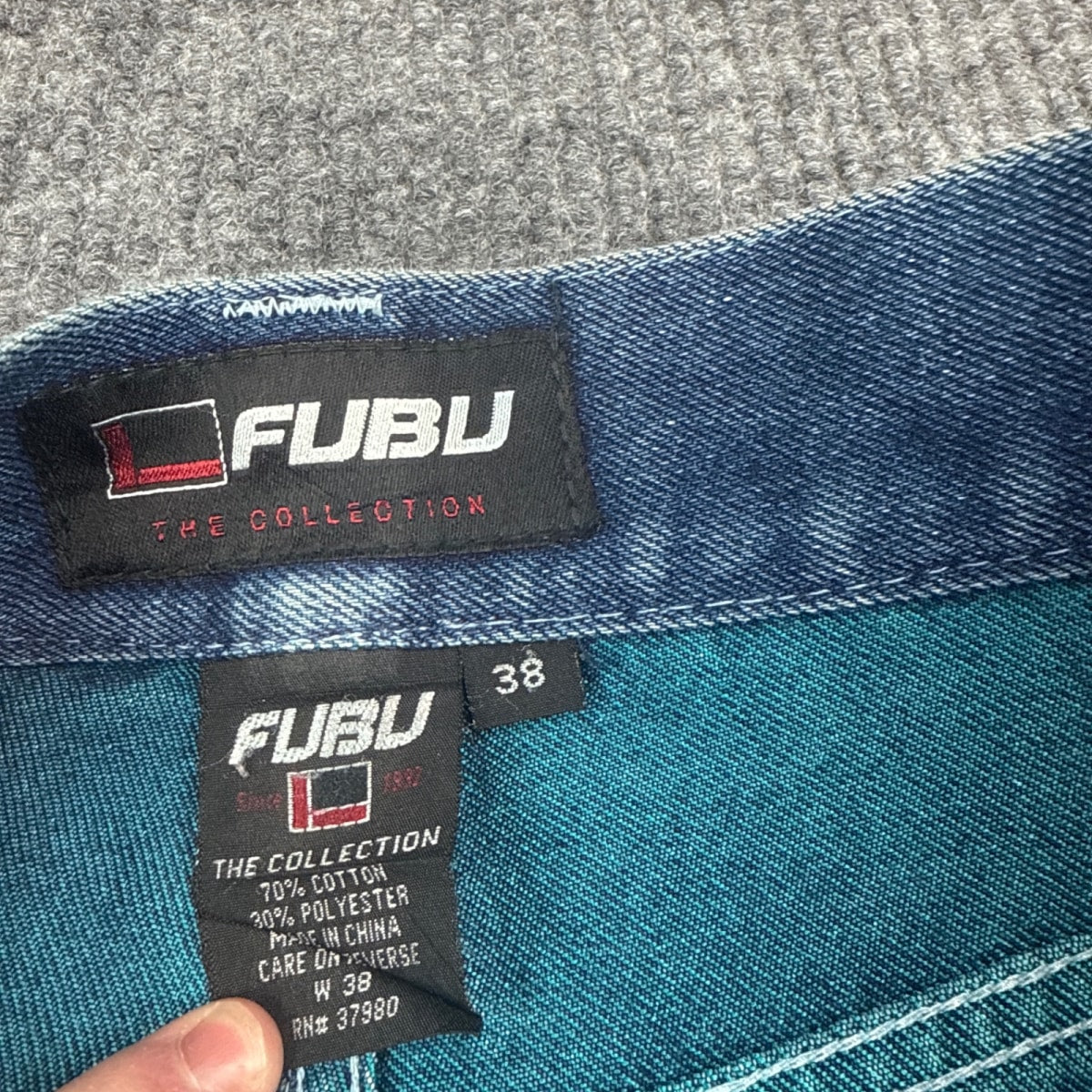 FUBU The Collection Denim Shorts - Blue (38xL)