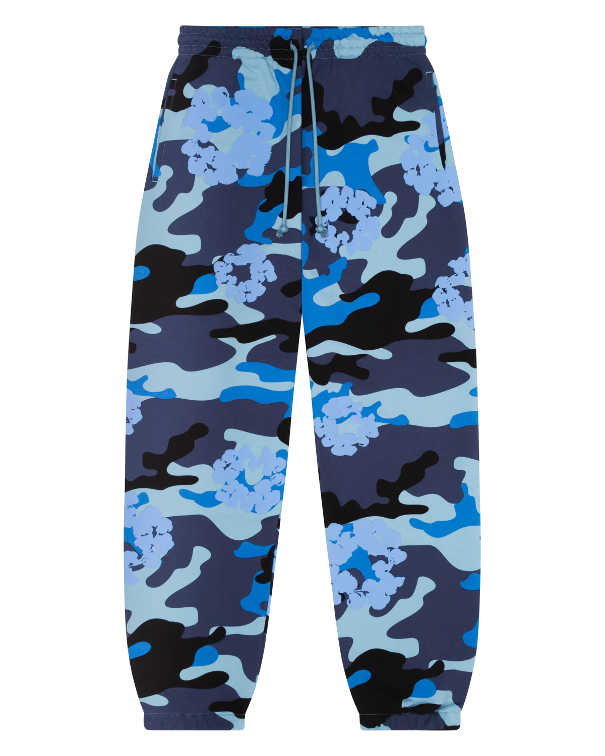 Denim Tears Camo Cotton Sweatpants Blue