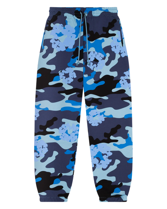 Denim Tears Camo Cotton Sweatpants Blue