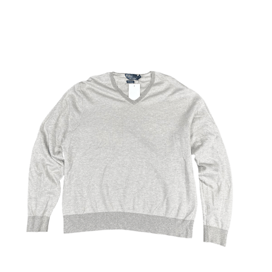 Polo by Ralph Lauren Cashmere Cotton V-Neck Sweater - Light Gray (XXL)