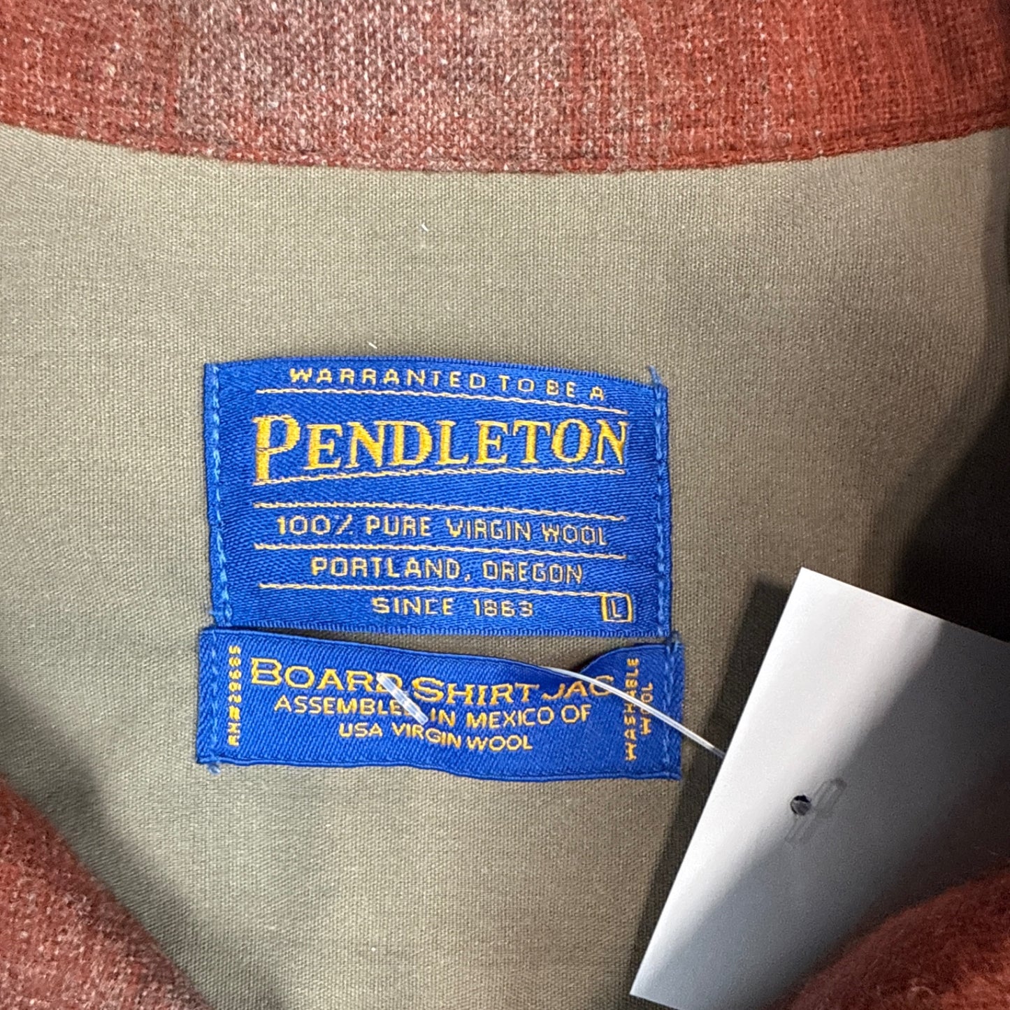 Pendleton Board Shirt Jacket - Orange Plaid (L)