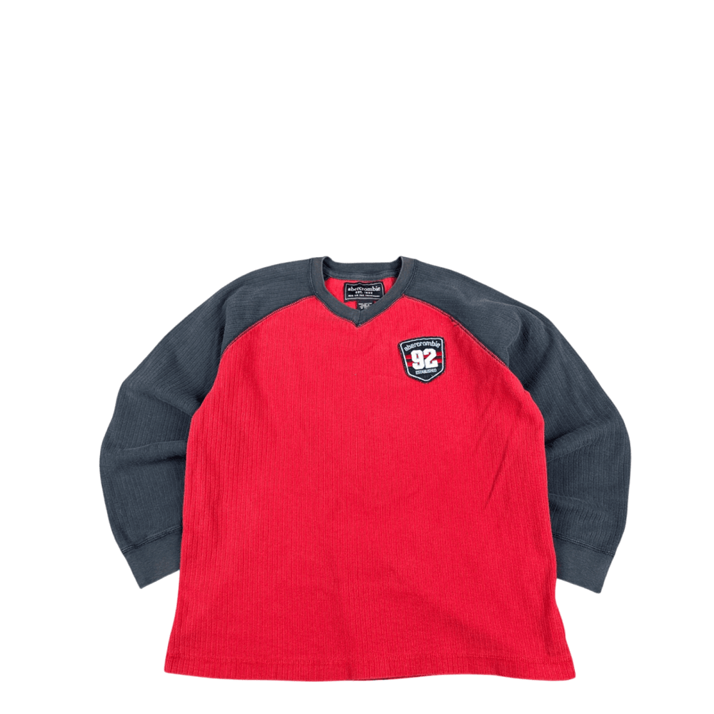 Abercrombie 92 Patch Crewneck - Red & Charcoal (L)