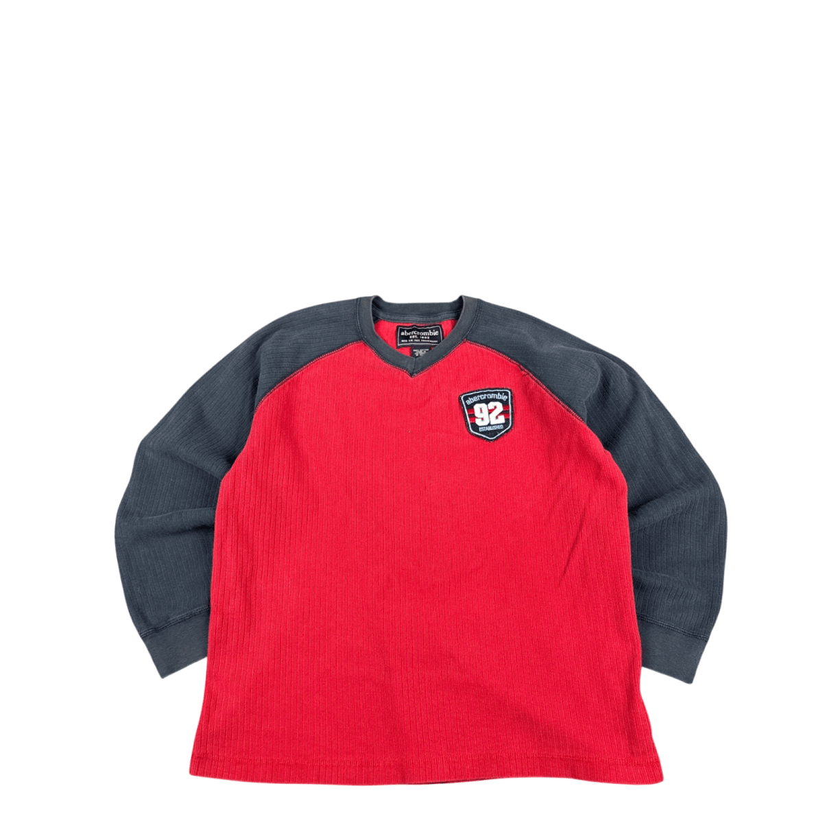 Abercrombie 92 Patch Crewneck - Red & Charcoal (L)
