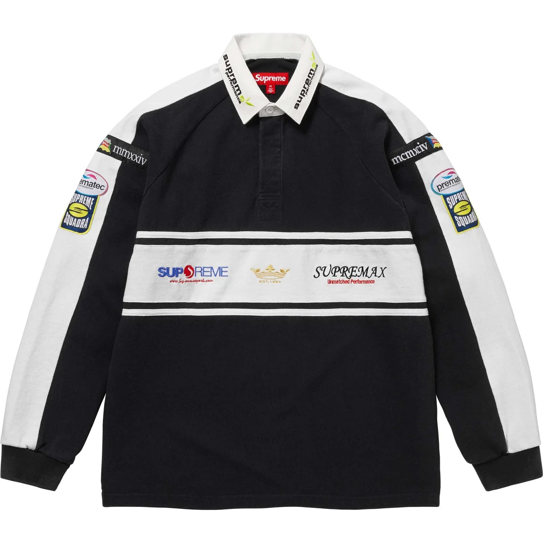 Supreme Black Chest Stripe Rugby