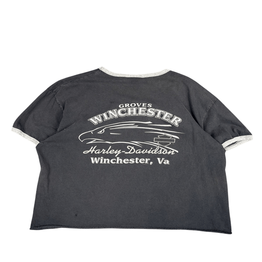 Harley-Davidson Ringer Tee - Black with Grey Trim (L)