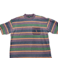 Nautica Striped Pocket Tee - Purple/Green/Yellow (XL)
